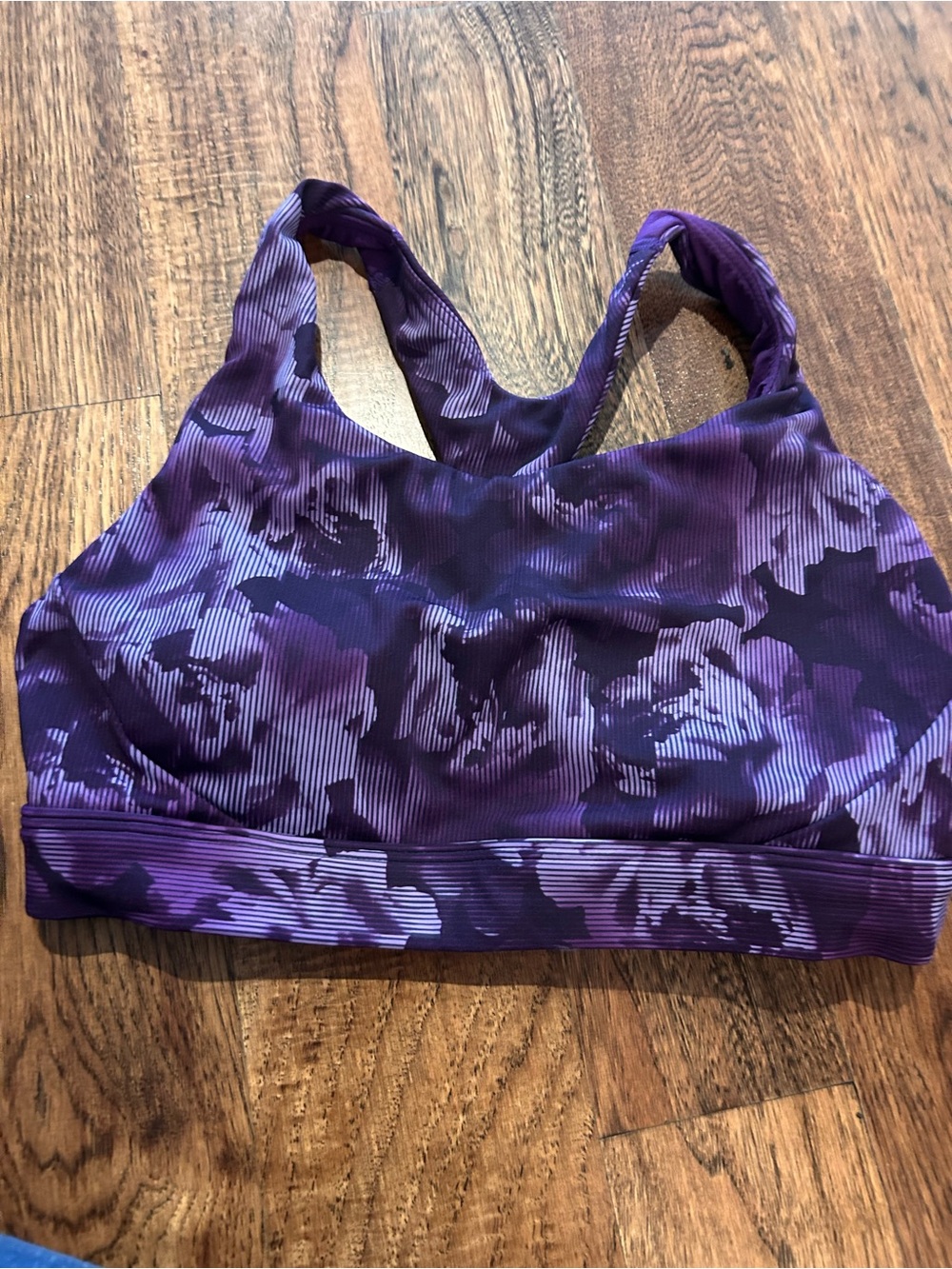 Athleta XS. Purple Floral Print Sports Bra - Women's Intimates